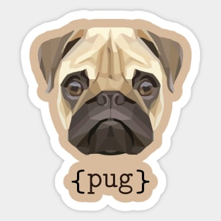 Cute Watercolor Pug Face Definition Sticker